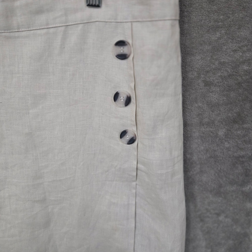 Tahari Linen Skort Womens XL Button‎ Front Minimalist Summer Casual Capsule - Picture 2 of 10
